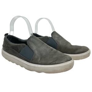 MERRELL TURBULENCE Smokey Gray Genuine Leather Loafers Slip On Casual Shoes sz 9
